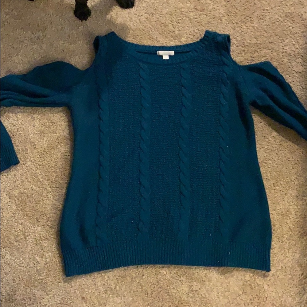 Cold shoulder sweater, gently worn